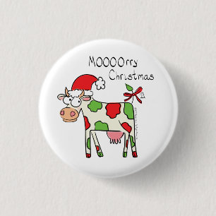 Koe Kerstmis Kinder Ronde Button 3,2 Cm