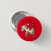 Koe Kerstmis Kinder Ronde Button 3,2 Cm (Voorkant /achterkant)