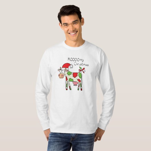 Koe Kerstmis Kinder T-shirt (Voorkant volledig)
