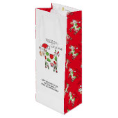 Koe Kerstmis Kinder Wijn Cadeautas (Achterkant Gekanteld)