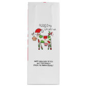 Koe Kerstmis Kinder Wijn Cadeautas (Voorkant)