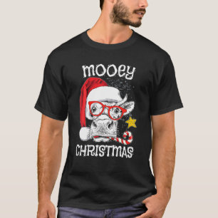 Koe kerstmis met Mooey kerstkostuum Koe Wearing T-shirt