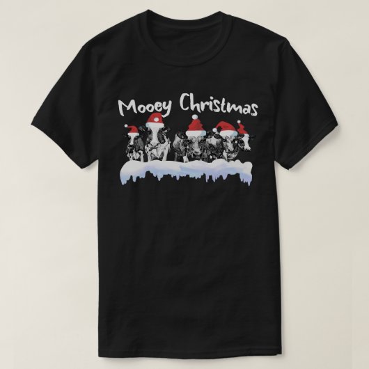 Koe Kerstmis Mooey Kerstmis Funny Heifer Koe Far T-shirt (Design voorkant)