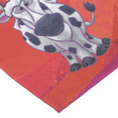 Koe Kerstmis op de rode vloer Korte Tafelloper (Hoek)