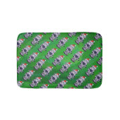 Koe Kerstmis op groen Badmat (Voorkant)