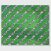 Koe Kerstmis op groen Cadeaupapier (Vlak)