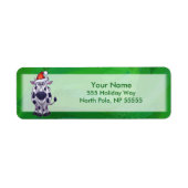 Koe Kerstmis op groen Etiket (Voorkant)