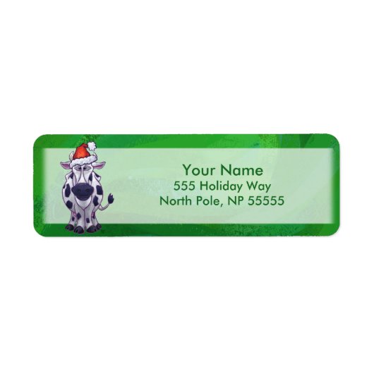 Koe Kerstmis op groen Etiket (Voorkant)