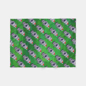 Koe Kerstmis op groen Fleece Deken (Voorkant (Horizontaal))