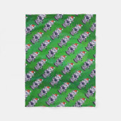 Koe Kerstmis op groen Fleece Deken (Voorkant)