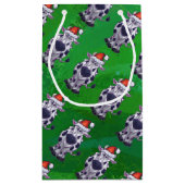 Koe Kerstmis op groen Klein Cadeauzakje (Achterkant)