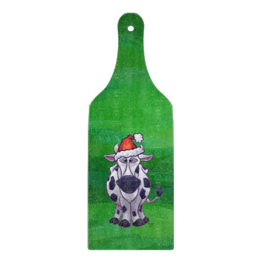 Koe Kerstmis op groen Snijplank (Voorkant)