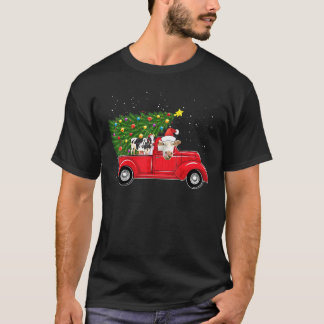 Koe Kerstmis Op Rode Auto Truck Met Kerstboom Koe T-shirt