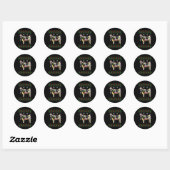 Koe Kerstmis Ronde Sticker (Vel)