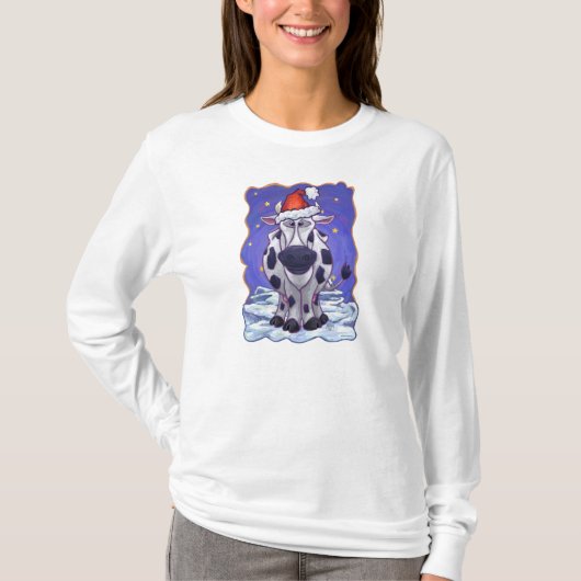 Koe Kerstmis T-shirt (Voorkant)