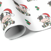 Koe Kerstmis Winter Dieren Vakantie Koeien Cadeaupapier (Rol Hoek)