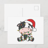 Koe Kerstmis Winter Dieren Vakantie Koeien Feestdagenkaart (Voorkant / Achterkant)