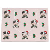 Koe Kerstmis Winter Dieren Vakantie Koeien Groot Cadeauzakje (Voorkant)