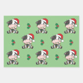 Koe Kerstmis Winter Dieren Vakantie Koeien Inpakpapier Vel (Voorkant 3)