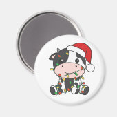 Koe Kerstmis Winter Dieren Vakantie Koeien Magneet (Voorkant / Achterkant)