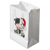 Koe Kerstmis Winter Dieren Vakantie Koeien Medium Cadeauzakje (Voorkant Gekanteld)