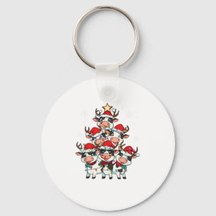 Koe Kerstmismeisjes Jongens Grappige Kerstman Sleutelhanger