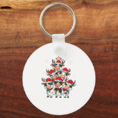Koe Kerstmismeisjes Jongens Grappige Kerstman Sleutelhanger (Voorkant)