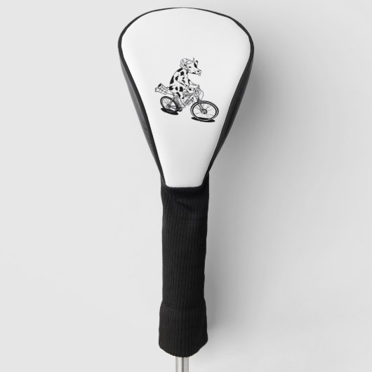 Koe kerstverlichting lelijk kerstontwerp Grappig Golfheadcover (Voorkant)