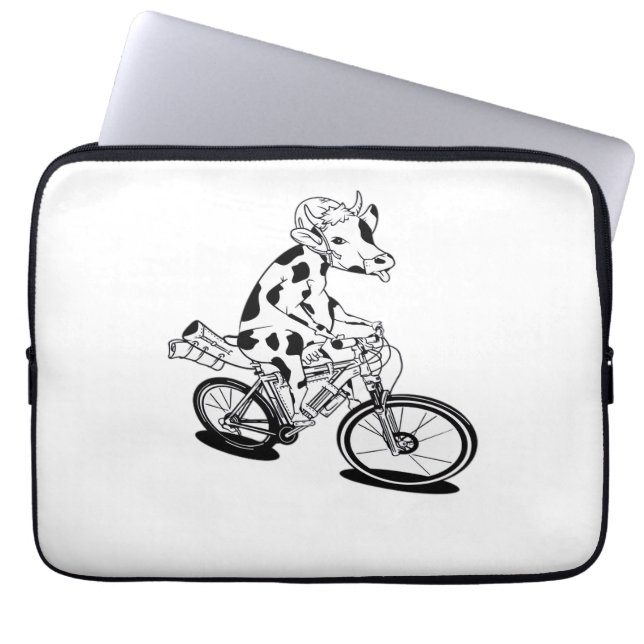 Koe kerstverlichting lelijk kerstontwerp Grappig Laptop Sleeve (Voorkant)