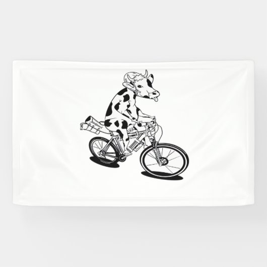 Koe kerstverlichting lelijk kerstontwerp Grappig Spandoek (Horizontaal)