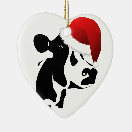 Koe kerstversiering keramisch ornament (Rechts)