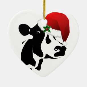 Koe kerstversiering keramisch ornament