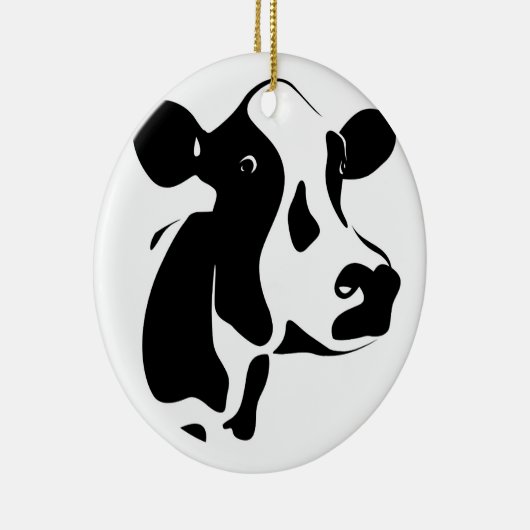 Koe kerstversiering keramisch ornament (Rechts)