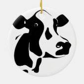 Koe kerstversiering keramisch ornament (Achterkant)