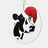 Koe kerstversiering keramisch ornament (Links)