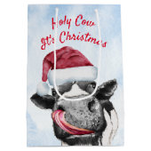 Koe kerstWaterverf Medium Cadeauzakje (Achterkant)