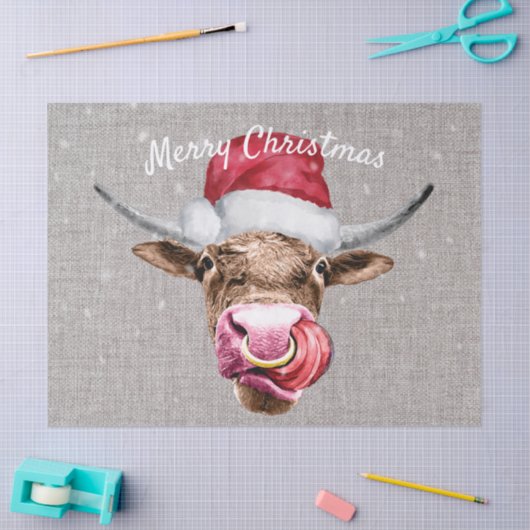 Koe kerstWaterverf Tissuepapier (Craft)