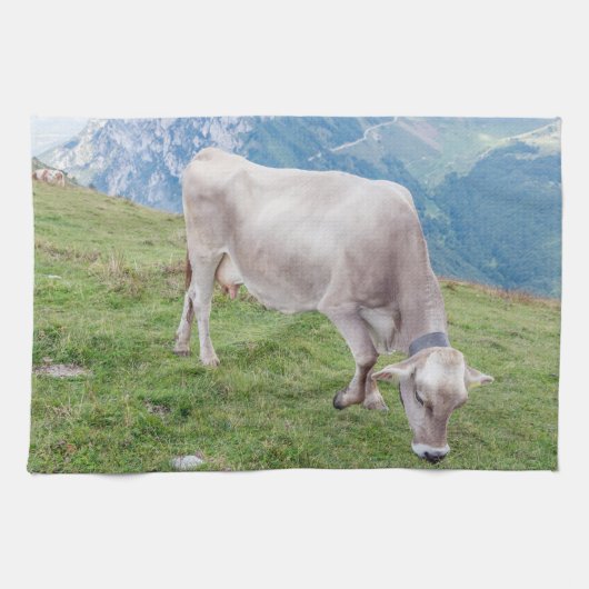 Koe keukenhanddoek grazen (Horizontaal)