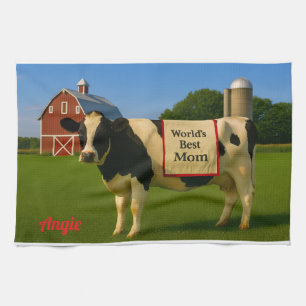 Koe keukenhanddoek voor mama