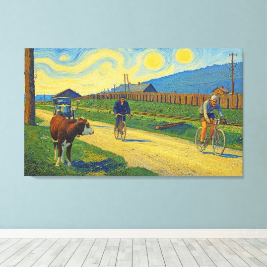 Koe Kijken Jules Buysse Tour de France 1926 Canvas Afdruk (Insitu (Houten vloer))