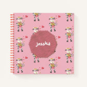 Koe kind roze handschriftwijn notitieboek (Voorkant)