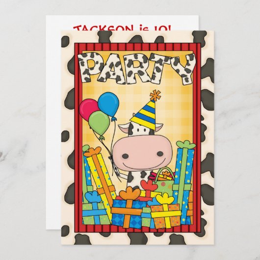 Koe - Kinderfeest Kaart (Voorkant / Achterkant)