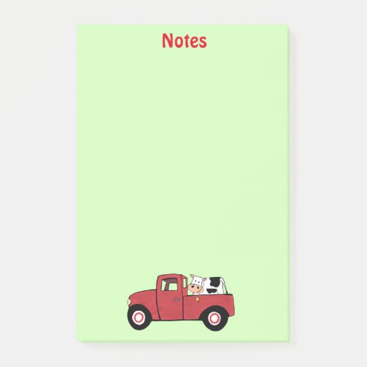 Koe kleine rode vrachtwagen post-it® notes (Voorkant)