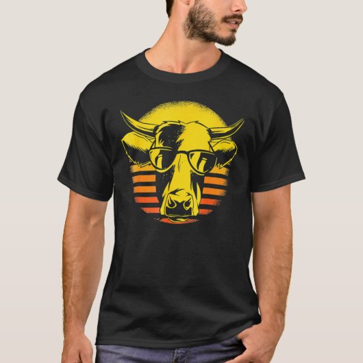 Koe Koe Head Retro Sunbril Farmer T-shirt (Voorkant)