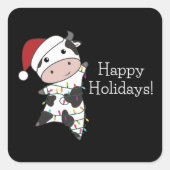 Koe Koe kerstwinterkalveren Vierkante Sticker (Voorkant)