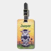 Koe kop en staart Bagagelabel (Voorkant verticaal)