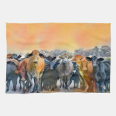 Koe kunst Boerderij Stijl Rustic Tones Kitchen Theedoek (Horizontaal)