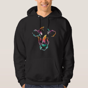 Koe Kunst Kop Cadeau Aquarel Hoodie