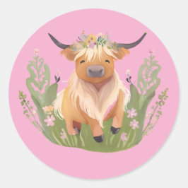 koe kusjes en landwensen ronde sticker