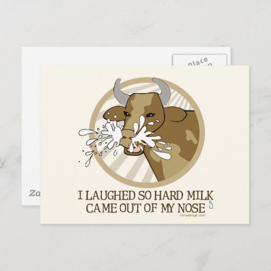 Koe lachen Melk uit mijn neus Briefkaart (Voorkant / Achterkant)